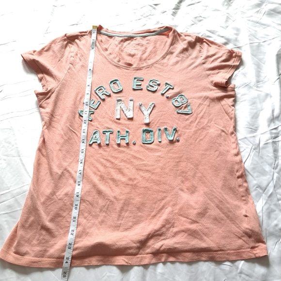 Aeropostale | Salmon pink raised fabric classic women's t shirt - Picture 8 of 9